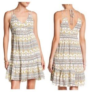 Jessica Simpson Kisha Sleeveless Dress Aztec Deco Print Strappy Detail NWT SZ S